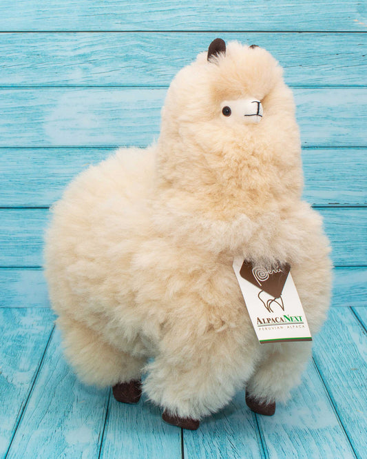 soft alpaca fur stuffed animal. Beige 12 inches