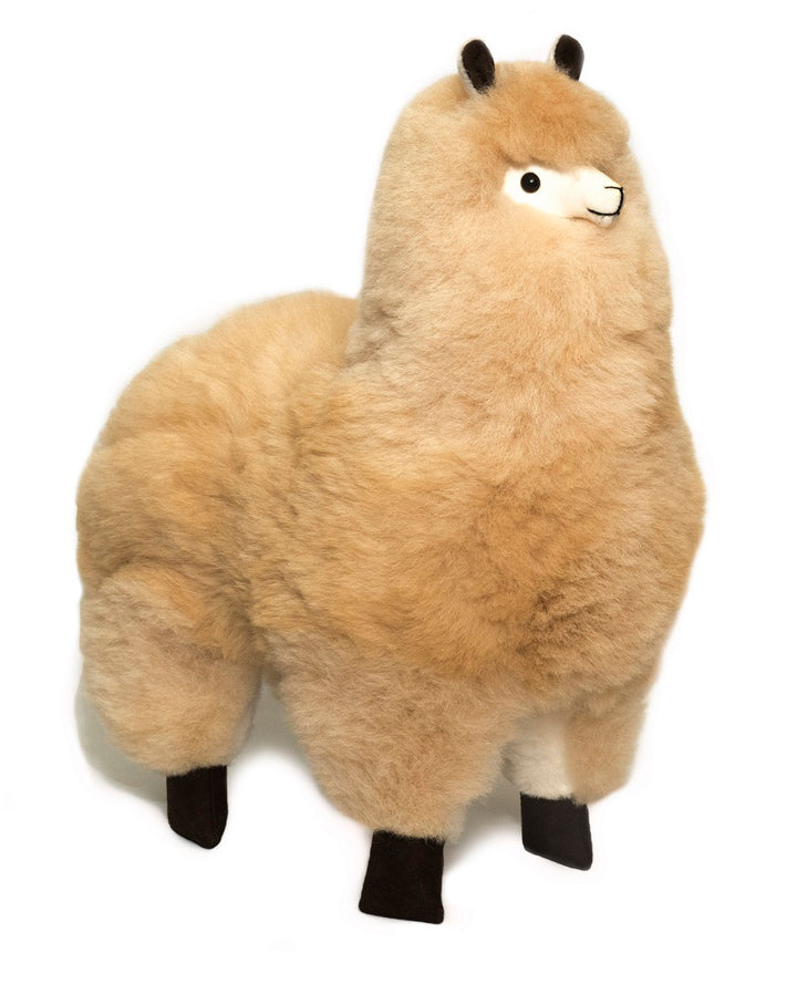 Alpaca Fur Toy. Soft Alpaca Plush. Fluffy and Cuddly. (18 inches, Beige)