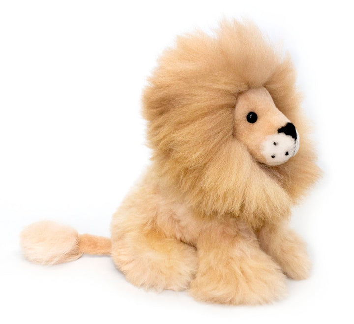 Alpaca Lion. Soft Alpaca Plush Toy. Fluffy and Cuddly. Beige Mane