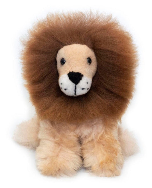 Alpaca Lion. Soft Alpaca Plush Toy. Fluffy and Cuddly. Brown Mane