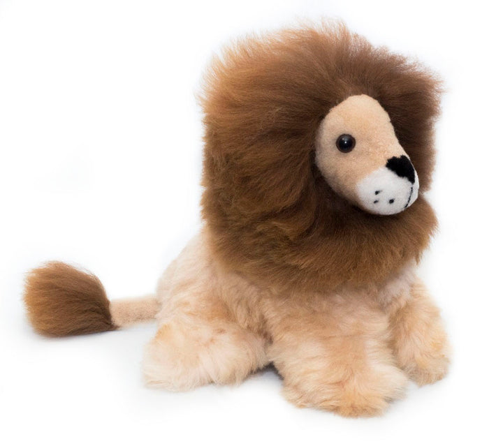 Alpaca Lion. Soft Alpaca Plush Toy. Fluffy and Cuddly. Brown Mane