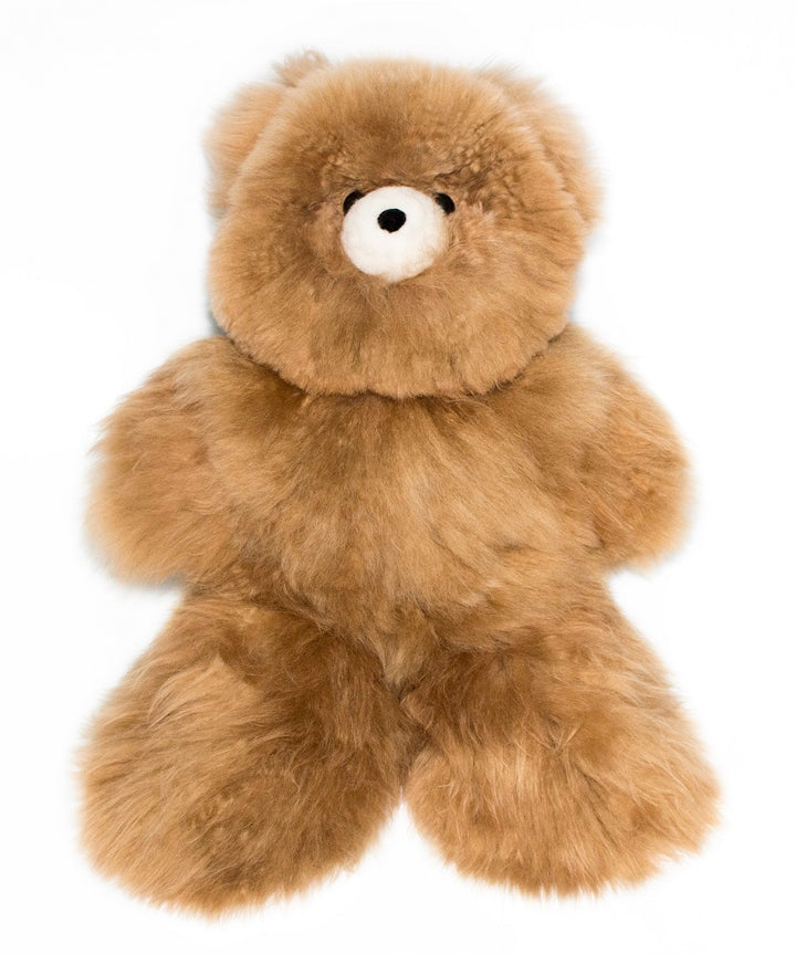 Teddy Bear Handmade on Baby Alpaca Fur. Soft Alpaca Plush. Fluffy and Cuddly. (18 inches, Brown)