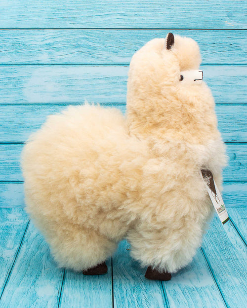 soft alpaca fur stuffed animal. Beige 12 inches