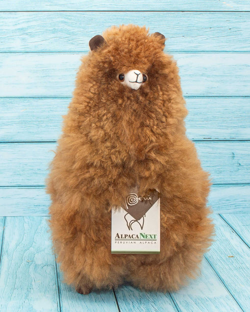 Soft alpaca fur stuffed animal. Brown. 12 inches. Nice loking