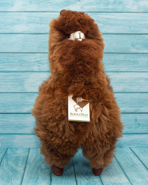 Soft alpaca fur stuffed animal. Brown, 18 inches. Fully handmade