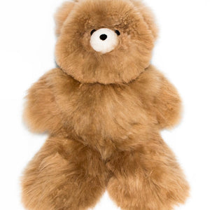 Teddy Bear Handmade on Baby Alpaca Fur. Soft Alpaca Plush. Fluffy and Cuddly. (18 inches, Brown)