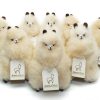 Collection of AlpacaNext handmade baby alpaca fur figures in beige, 9 inch group display. Alpacas!!!!... United