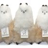 AlpacaNext. Soft alpaca stuffed animal. Beige and white, 12 inches. Groupal view