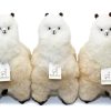Soft alpaca fur stuffed animal. Beige and hite, 18 inches. The 3 alpacas.