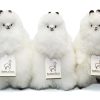 Collection of AlpacaNext premium baby alpaca fur figures in white 12 inch luxury gift display