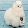 Soft alpaca stuffed animal. White, 9 inches.
