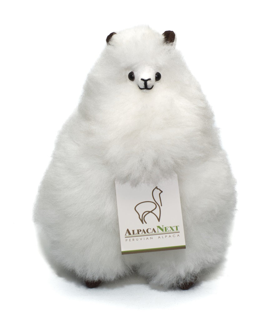 AlpacaNext white alpaca plush 9 inch front view